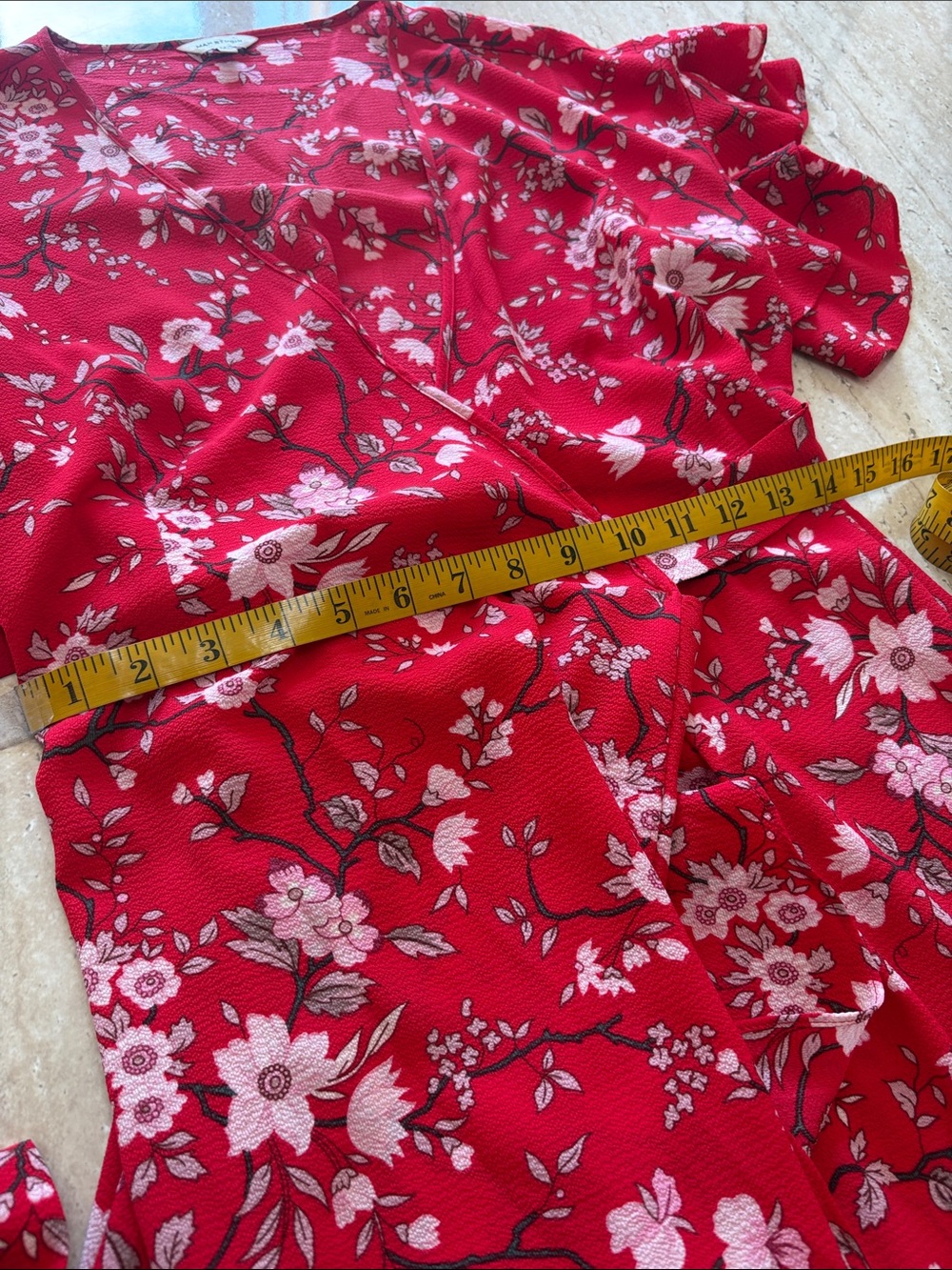 NWOT Max Studio Red, Cream, Pink & Brown wrap dress. Absolutely no flaws. - Picture 6 of 10